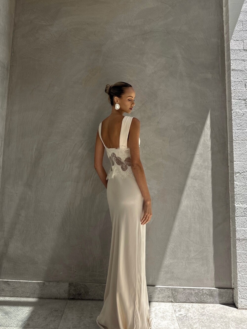 Third Form VISIONS LACE FLOOR LENGTH DRESS | Butter Cream - Picture 8 of 16